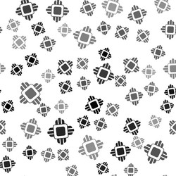 black computer processor with microcircuits cpu vector image