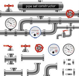 Pipe pressure gauge set Royalty Free Vector Image