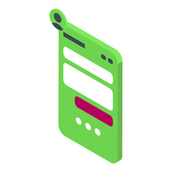 green mobile phone showing user profile and submit vector image