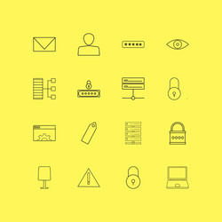 Internet technologies linear icon set simple vector