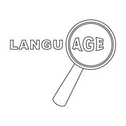 learning foreign language icon in outline style vector