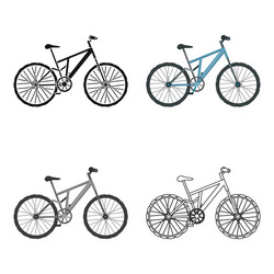 Mountain bike cycling downhill from the mountains vector