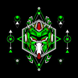 robot head with modern line background can use vector image