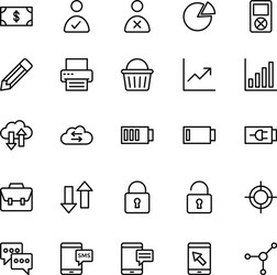 Web and mobile ui line icons 6 vector