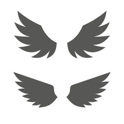 White wing icons set Royalty Free Vector Image