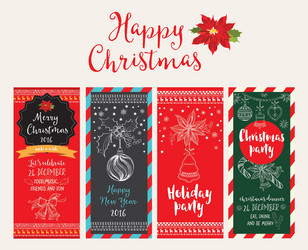 christmas party invitation holiday card vector