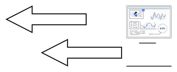 data flow visualization with interactive dashboard vector image