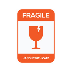 fragile handle with care or red warning vector