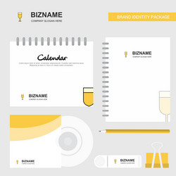 Glass logo calendar template cd cover diary vector