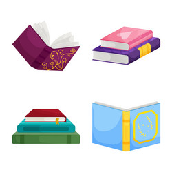 isolated object library and bookstore sign set vector image
