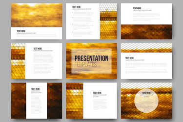 set of 9 templates for presentation slides vector image