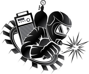 Welder with Welding Machine Royalty Free Vector Image