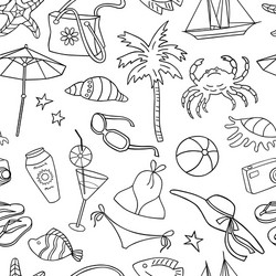 Beach Recreation Pattern Vector Image
