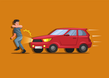 Car hit train crossing accident Royalty Free Vector Image