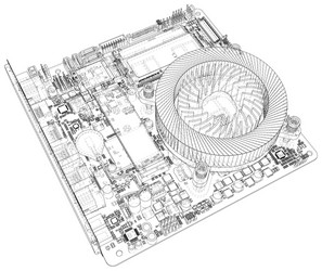 Computer motherboard digital chip vector