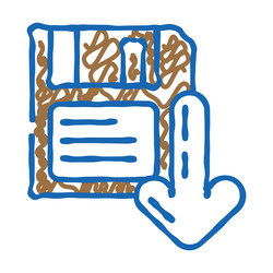 floppy disk saving loading data icon doodle vector image