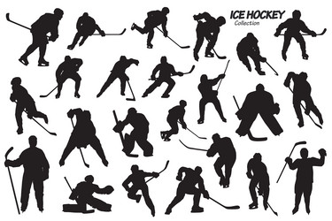 Hockey Players in Action Vector Image