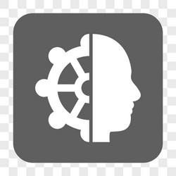 intellect rounded square button vector image