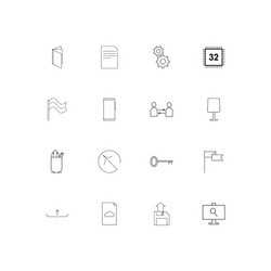 Internet technologies linear thin icons set vector