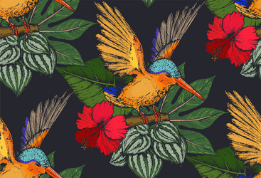 seamless pattern with compositions of hand vector image