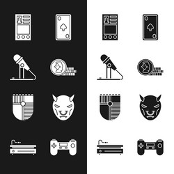 set coin for game microphone create account vector image