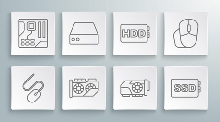 set line computer mouse server data web hosting vector image