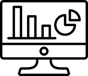 web analytics line icon design vector image