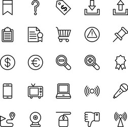 web and mobile ui line icons 8 vector