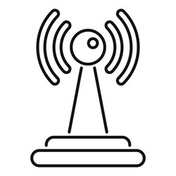 wifi router emitting signal waves on stand vector image
