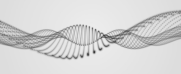 array with dynamic particles 3d technology style vector image