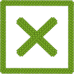 four leaf clover of check no sign in circle frame vector image