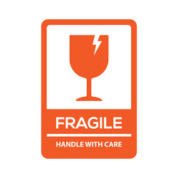 fragile handle with care or red warning vector image