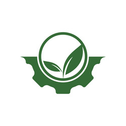 Gear leaf logo design template Royalty Free Vector Image