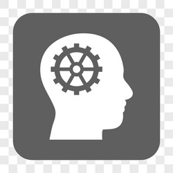 intellect rounded square button vector image