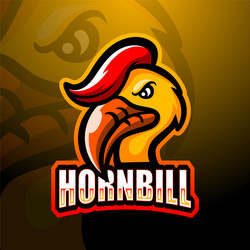 hornbill mascot esport logo design Vector Image