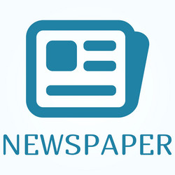 Icon or sign of newspaper in flat style vector