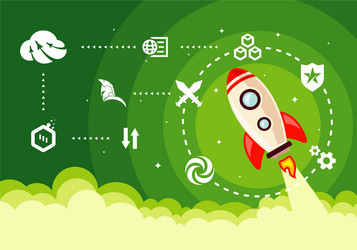 startup simple rocket web design responsive vector image