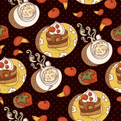 Sweet desserts seamless pattern Royalty Free Vector Image