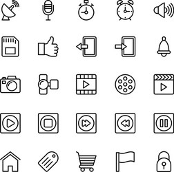 web and mobile ui line icons 9 vector image
