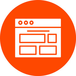 web browser glyph circle icon vector image
