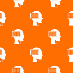 head with open book pattern seamless vector image