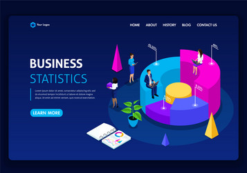 Consulting concept isometric landing page Vector Image