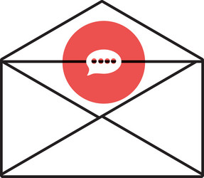 mail envelope with media icon and colorful circle vector image