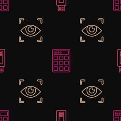 set line usb flash drive eye scan and password vector image