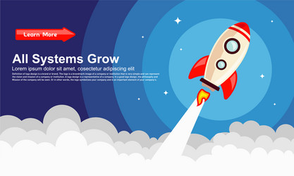 startup simple rocket web design responsive vector image