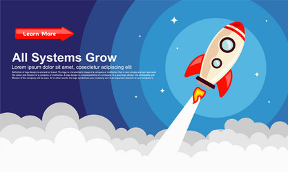 Startup simple rocket web design responsive vector