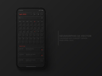 calendar mobile ios app april 2022 ui ux vector