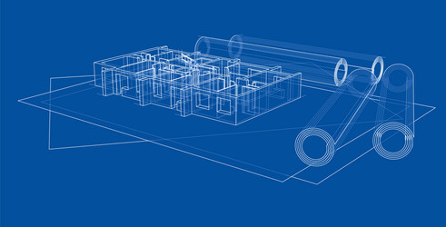 Drawings with floor model vector