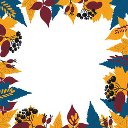 Vignette autumn leaves space for text banner vector