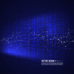 Glowing Grid & Particle Network vector image
